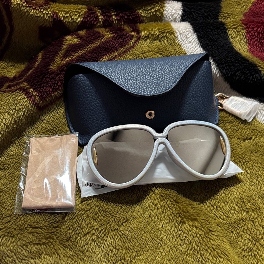 Loewe White Sunglasses with Black Case